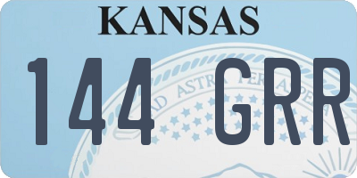 KS license plate 144GRR