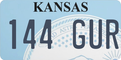 KS license plate 144GUR