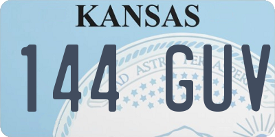 KS license plate 144GUV