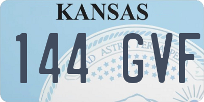 KS license plate 144GVF