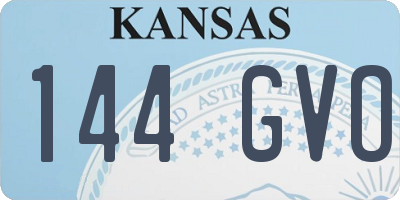 KS license plate 144GVO