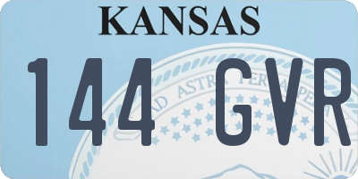 KS license plate 144GVR