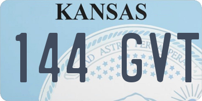 KS license plate 144GVT