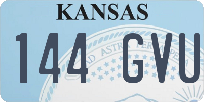 KS license plate 144GVU