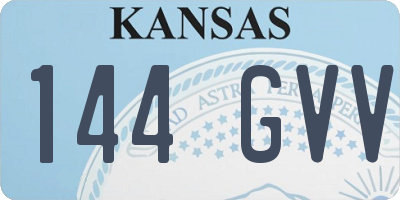 KS license plate 144GVV