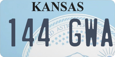 KS license plate 144GWA
