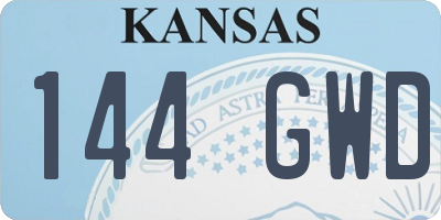 KS license plate 144GWD