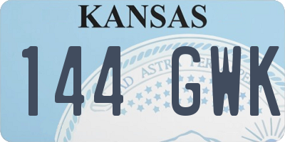KS license plate 144GWK
