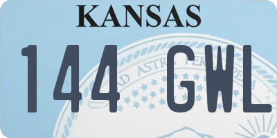 KS license plate 144GWL