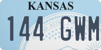 KS license plate 144GWM