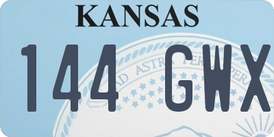 KS license plate 144GWX