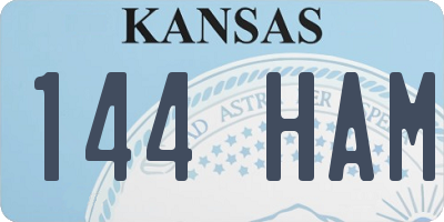 KS license plate 144HAM