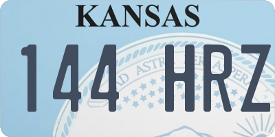 KS license plate 144HRZ