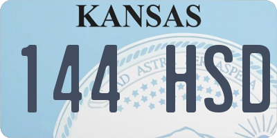 KS license plate 144HSD
