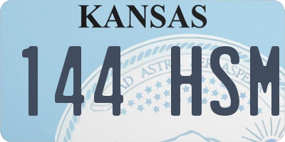 KS license plate 144HSM