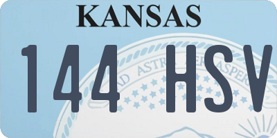 KS license plate 144HSV
