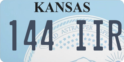 KS license plate 144IIR