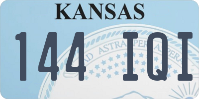 KS license plate 144IQI