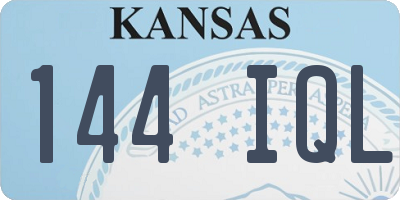 KS license plate 144IQL