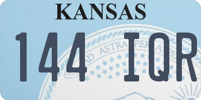 KS license plate 144IQR