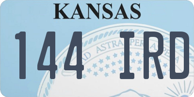 KS license plate 144IRD