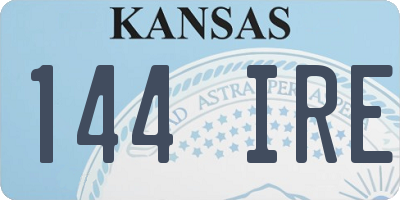 KS license plate 144IRE