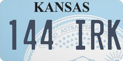 KS license plate 144IRK