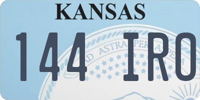 KS license plate 144IRO
