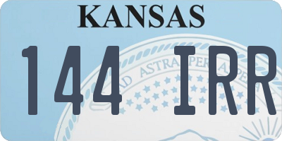 KS license plate 144IRR