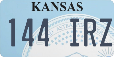 KS license plate 144IRZ