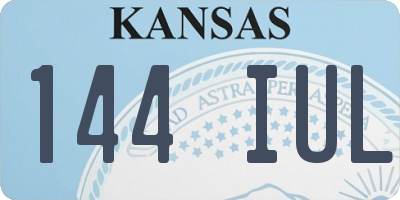 KS license plate 144IUL