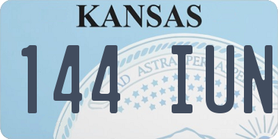 KS license plate 144IUN