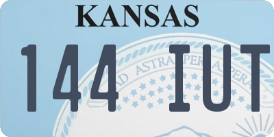 KS license plate 144IUT