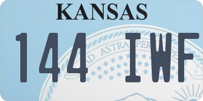 KS license plate 144IWF