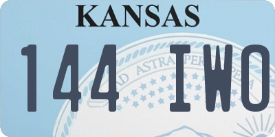 KS license plate 144IWO