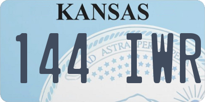KS license plate 144IWR