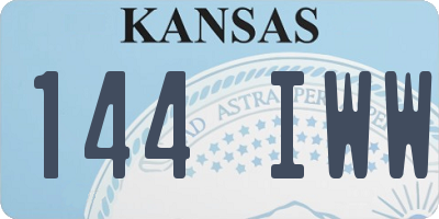KS license plate 144IWW