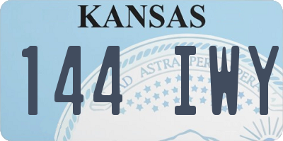 KS license plate 144IWY
