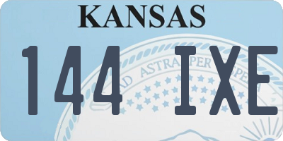 KS license plate 144IXE