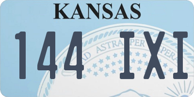 KS license plate 144IXI