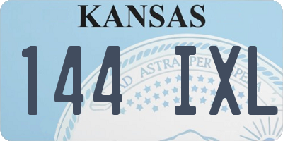 KS license plate 144IXL