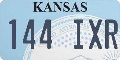 KS license plate 144IXR
