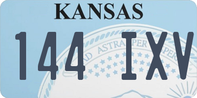 KS license plate 144IXV