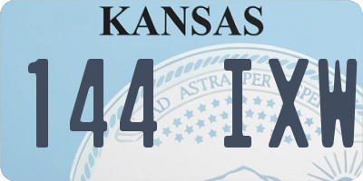 KS license plate 144IXW