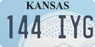 KS license plate 144IYG