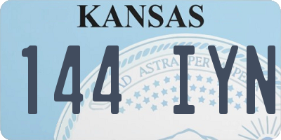 KS license plate 144IYN
