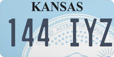 KS license plate 144IYZ