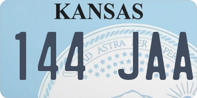KS license plate 144JAA
