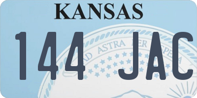 KS license plate 144JAC