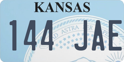 KS license plate 144JAE